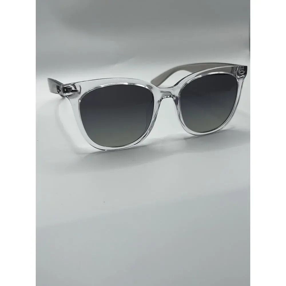Ray-Ban Sunglasses Polished Crystal Gray Tinted RB 4379D 6598/11 55mm with Case